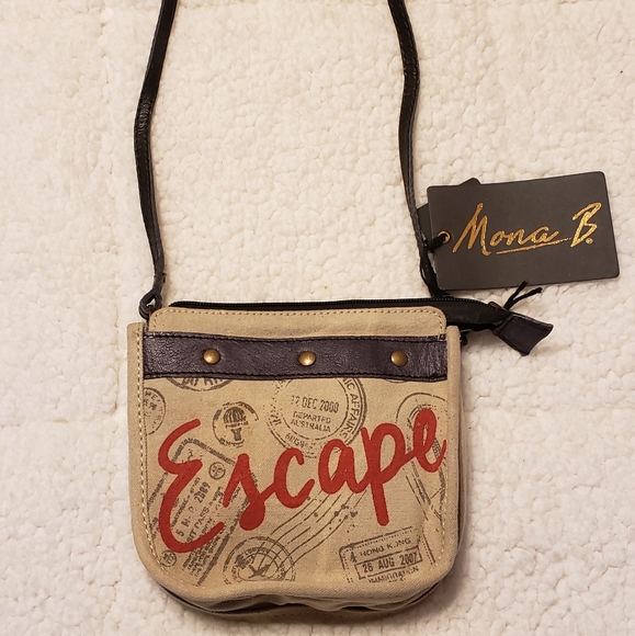 Upcycled Mona B Great Adventure Saddle Crossbody - Picture 2 of 5